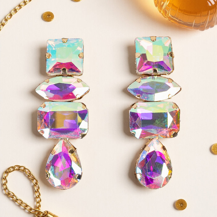 13032 - Crystal Drop Earrings - AB