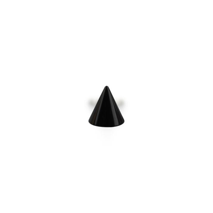 14g Externally Threaded Spike black 4mm / Surgical Steel / Black Externally Threaded