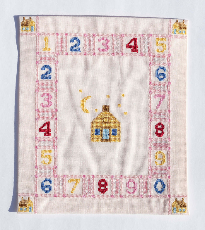 Artisan Janet Patacca Handmade Rug 1,2,3 Pink Border