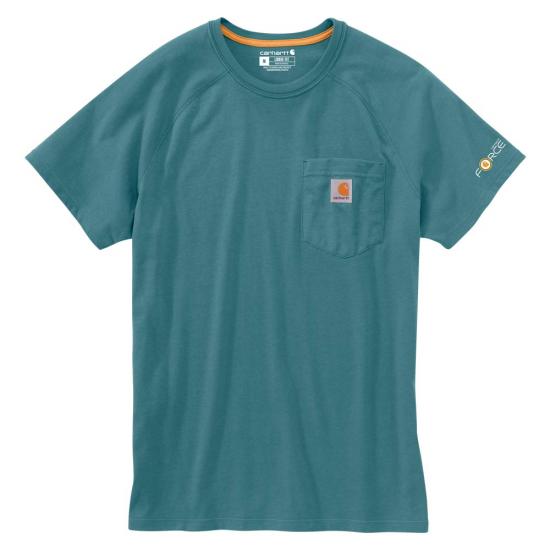 Carhartt Men's Force® Delmont Short Sleeve T-Shirt_Blue Spruce T-Shirts Carhartt