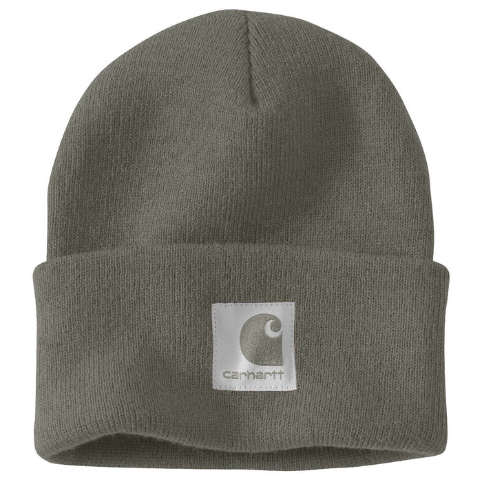Carhartt Women's Knit Satin-Lined Logo Patch Beanie Hats & Caps Carhartt Dusty Olive OS