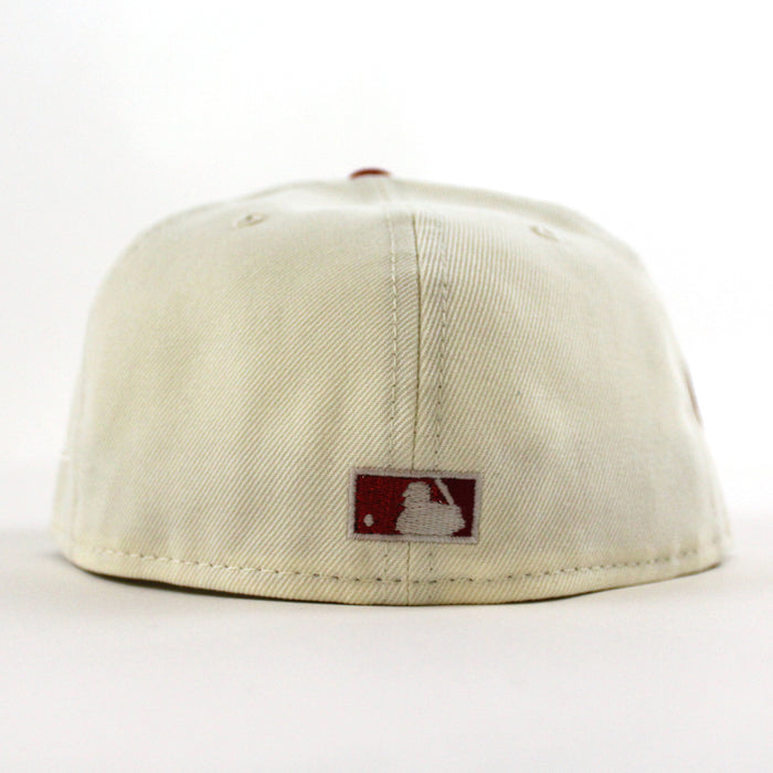 Chicago White Sox COMISKEY PARK New Era Fitted 59Fifty Hat (Chrome White Scarlet Red Gray Under Brim)