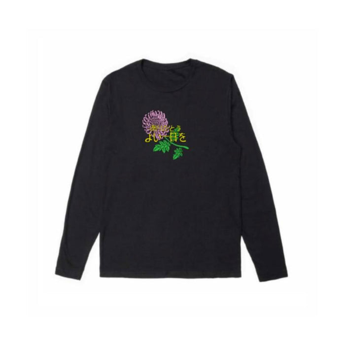 Chinatown Market JAPANESE FLOWER LONG SLEEVE (Black)