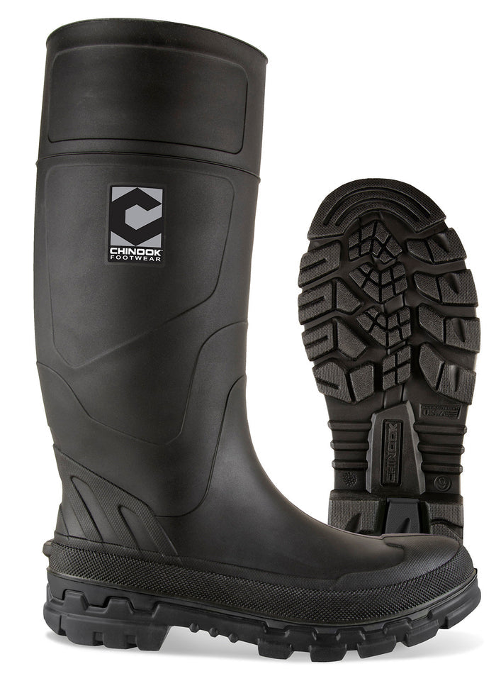 Chinook Footwear Men's KickAxe Rubber Boot Rubber Boots Chinook Footwear Black/Gray 10 M