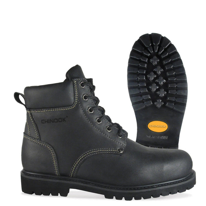 Chinook Footwear Men's Oil Rigger Steel Toe 6" Work Boot Work Boots Chinook Footwear Black 10 M/W