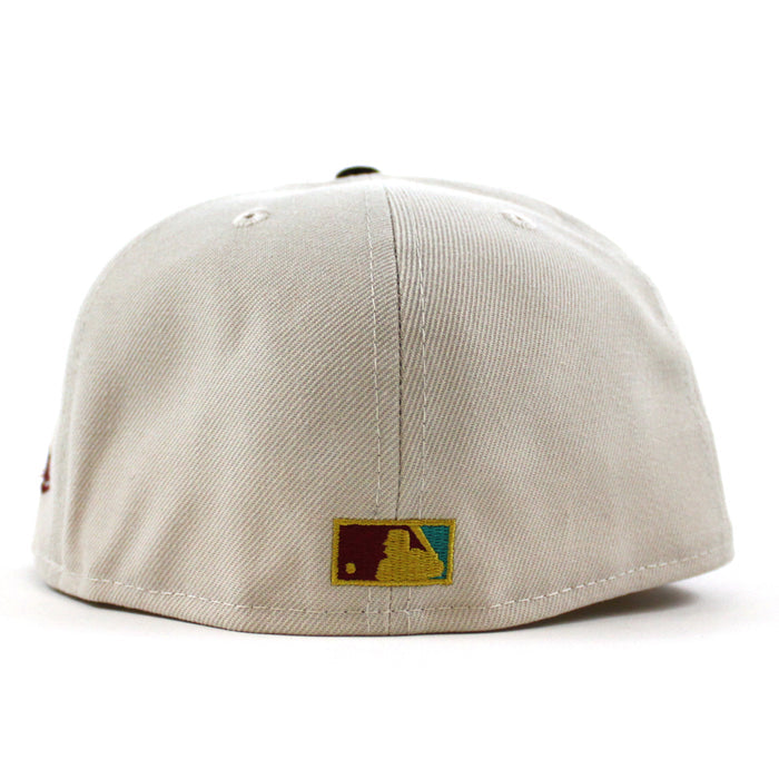 Cincinnati Reds 1975 BIG RED MACHINE New Era 59Fifty Fitted Hat (STONE BLACK AQUA Under Brim)