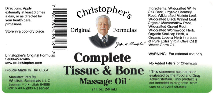 Complete Tissue & Bone - 2 oz. Massage Oil - Christopher's Herb Shop