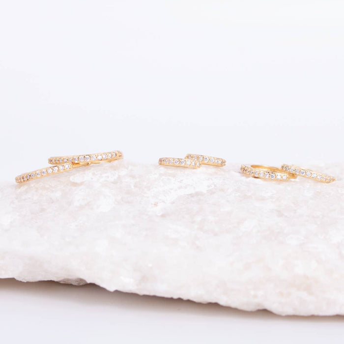 Delicate Pavé Huggies