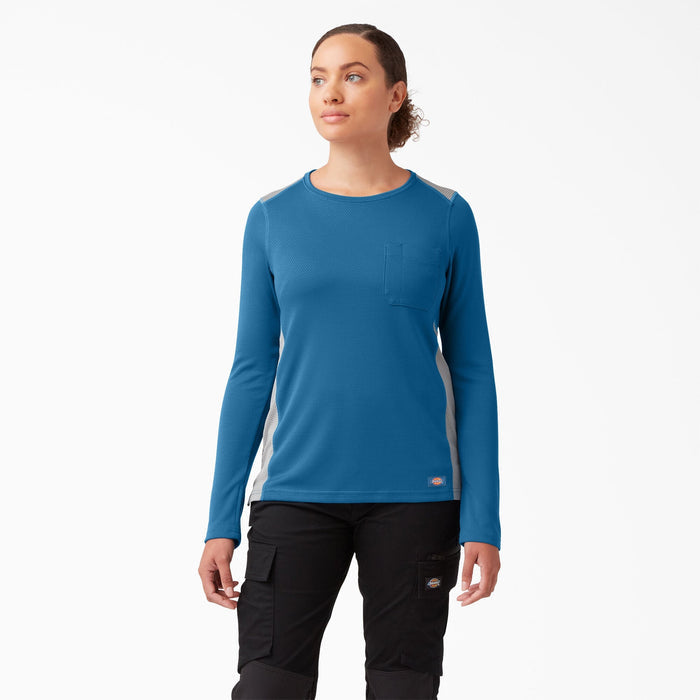 Dickies Women's Temp-IQ 365 Long Sleeve Pocket T-Shirt Long Sleeve T-Shirts Dickies Vallarta Blue L Reg