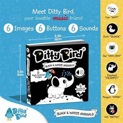 Ditty Bird Black & White Animals Book