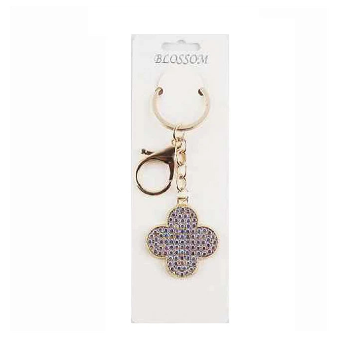 Elegant Crystal Quatrefoil Keychain & Bag Charm (IKC-832)
