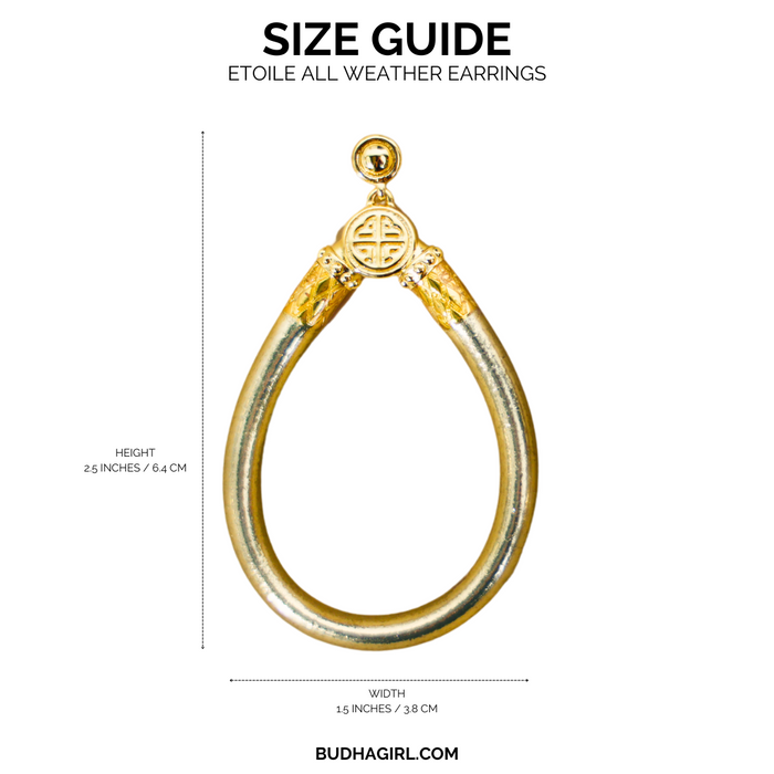 Etoile All Weather Earrings Size Chart | BuDhaGirl