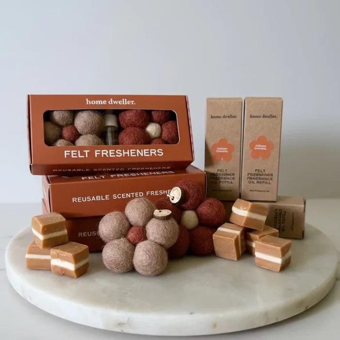 FELT FLOWER FRESHNERS | Creamy Caramel - Darling & Domain