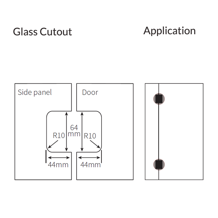 FORGE SHOWER HINGE BEVELLED GLASS TO GLASS 180 Degrees 10mm glass - Chrome - Image 5