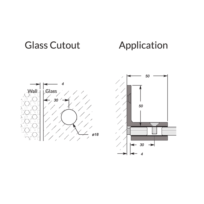 Frameless shower glass BRACKET GLASS TO WALL 90 Degrees - Image 4
