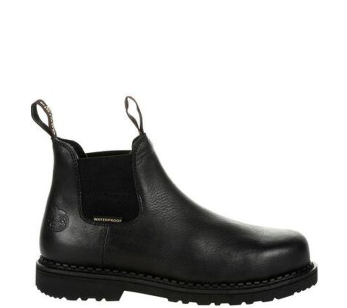 Georgia Giant Men's REvAMP 6" Waterproof EH Soft Toe Chelsea Boot Slip-On Shoes & Clogs Georgia Boot Black 10 M