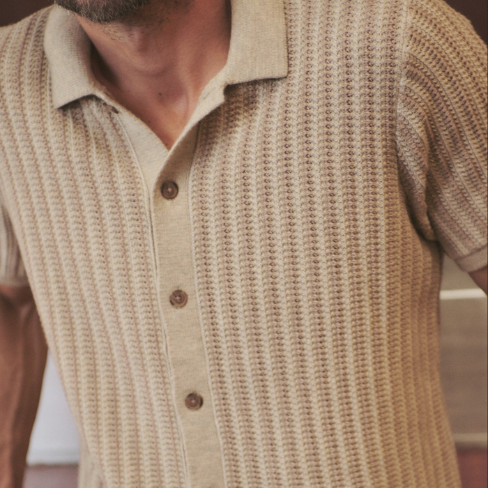 Graham Sweater Button Down Taupe