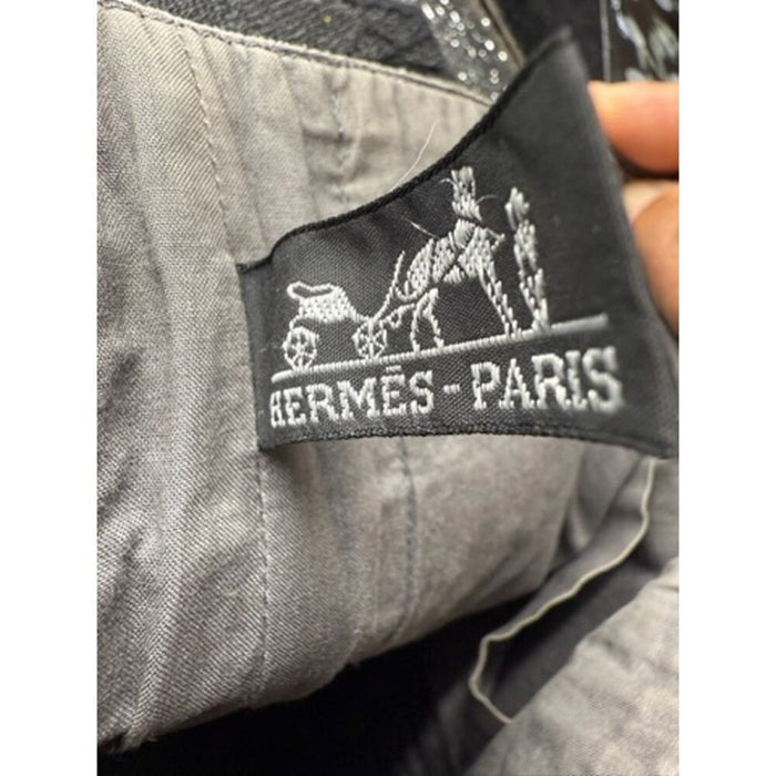 HERMES Amedaba Diago GM Tote Bag canvas leather Gray Brown*Excellent Condition