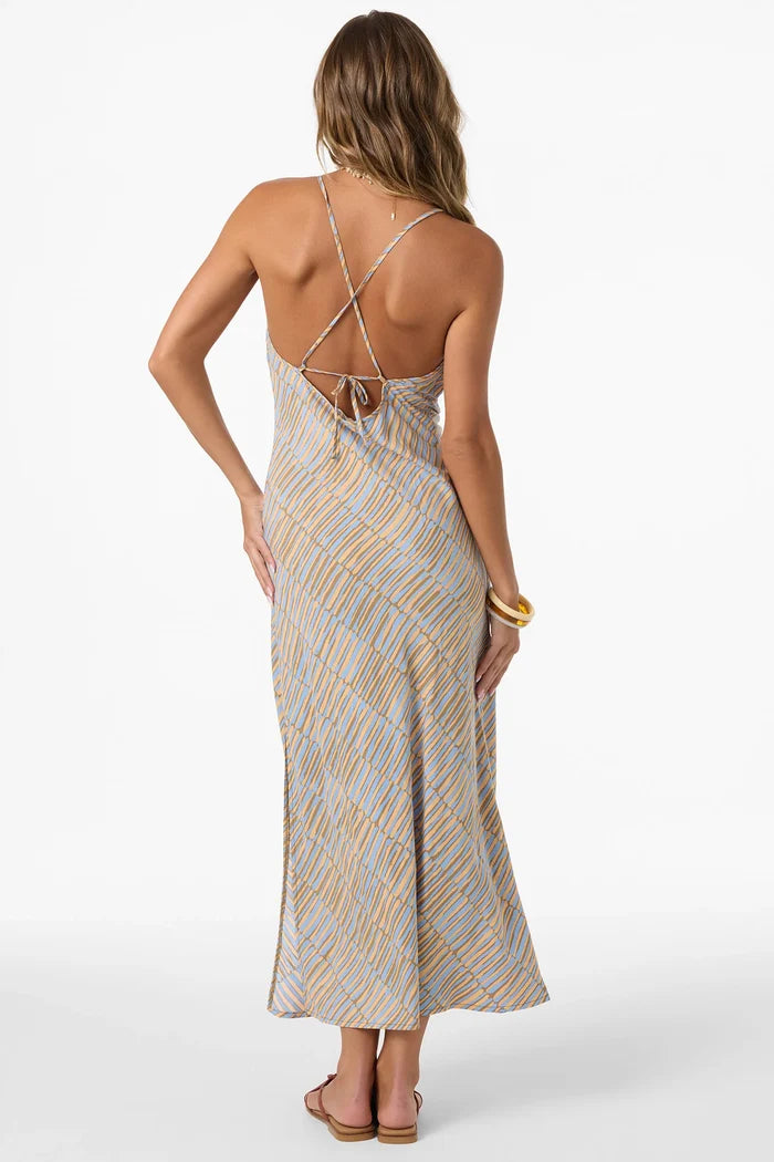O'Neill Holly Stripe Midi Dress back view