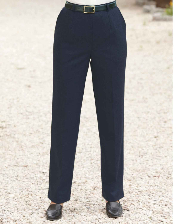 Ladies Flannel Trousers - Navy - Country Collection