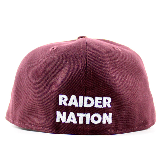 Las Vegas Raiders 60th anniversary New Era 59Fifty Fitted Hat (Maroon Gray Under Brim)