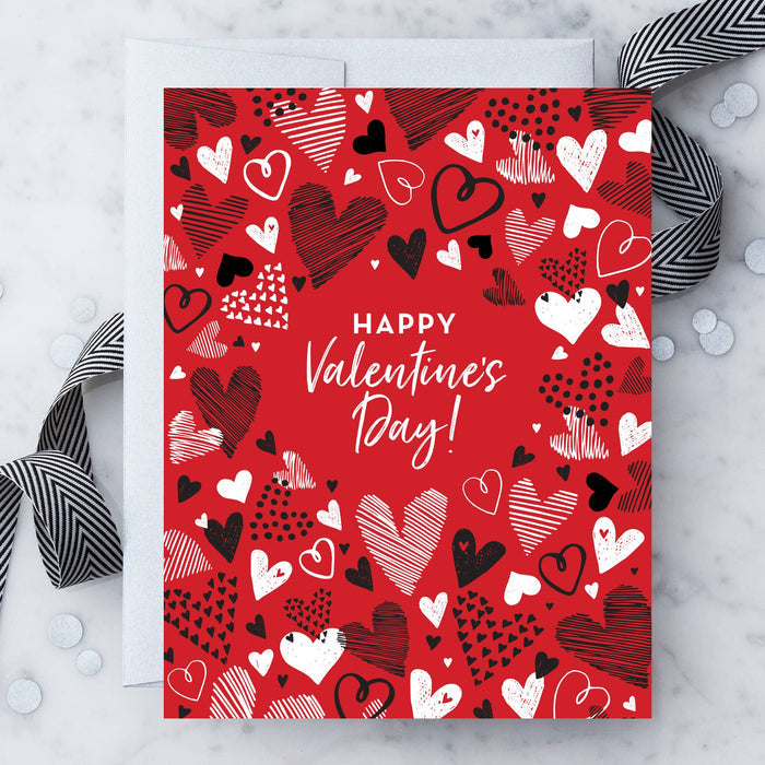 LV65 - "Graffiti Hearts" Valentine's Day Greeting Card