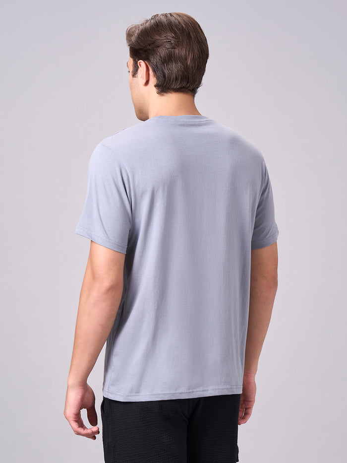 Men's 100% Cotton Regular Fit Half Sleeves T-shirt Grey