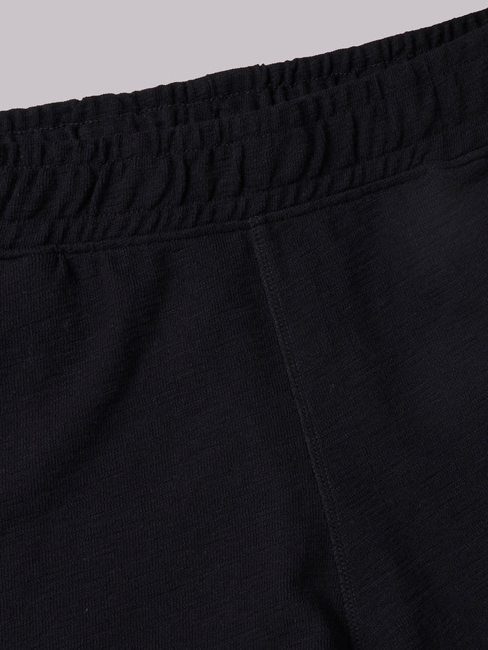 Men's 100% Organic Cotton Regular Fit Knit Shorts Black