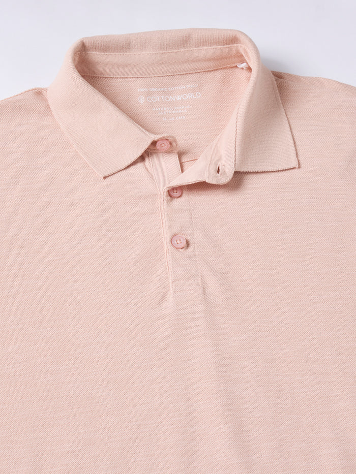 Men's 100% Organic Cotton Regular Fit Tshirt Peach