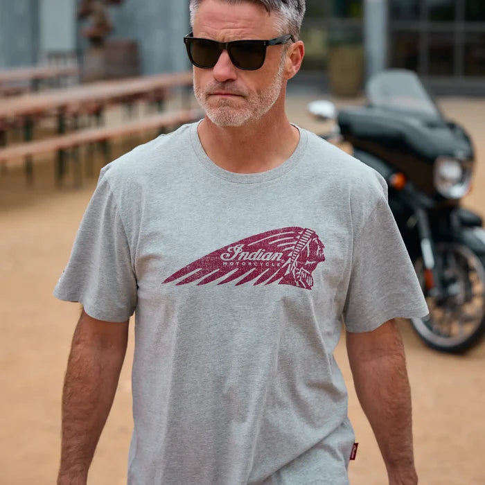Men's Distressed Headdress Marl T-Shirt, Gray