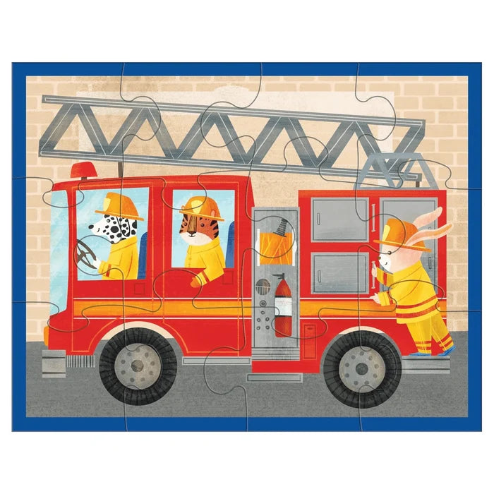 Mudpuppy Fire Truck 12-Piece Pouch Puzzle