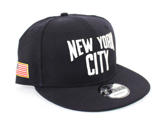 New York City 9Fifty New Era Snapback Hat (USA Flag Navy Green Under Brim)