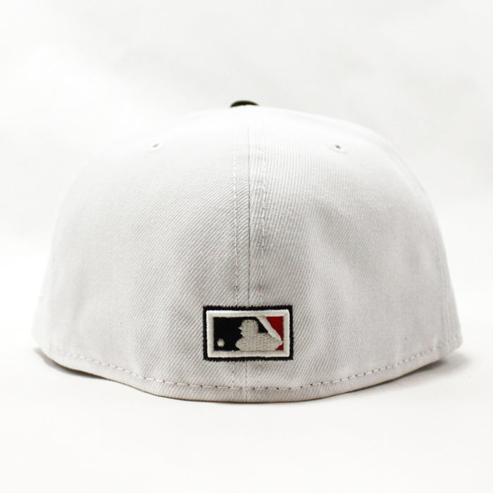 Oakland Athletics 50TH ANNIVERSARY New Era 59Fifty Fitted Hat (GITD White Black Visor Red Under Brim)