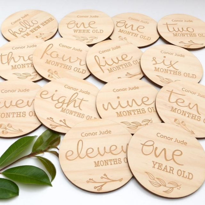 Go-For-Zero-Australia-One-Chew-Three-Australia-Monthly-Milestones-Set-Engraved
