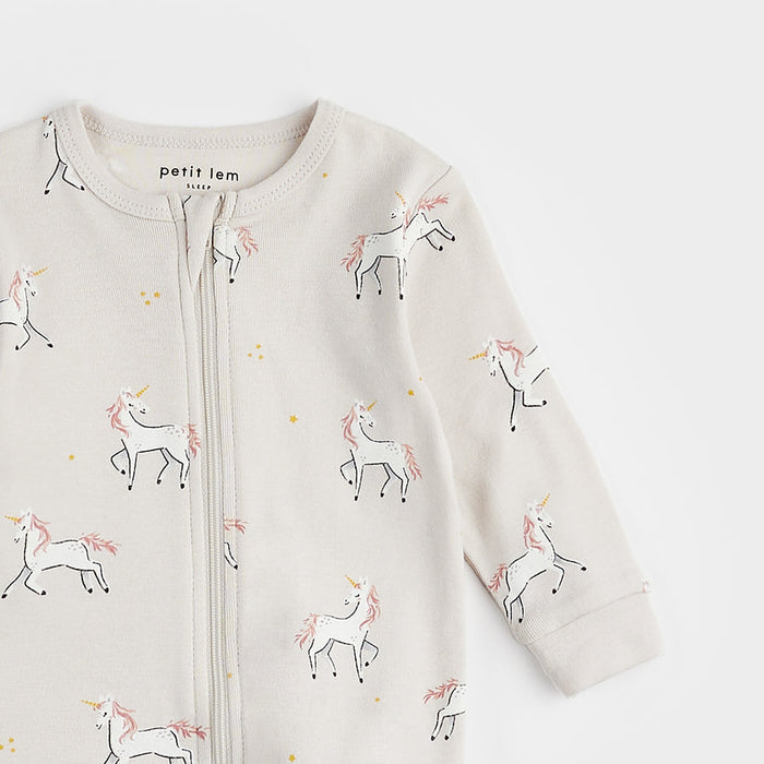 Petit Lem Unicorn Sleeper in Creme