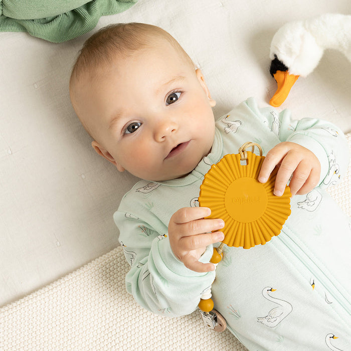 Petit Lem Water Lily Sleeper in Swan Print