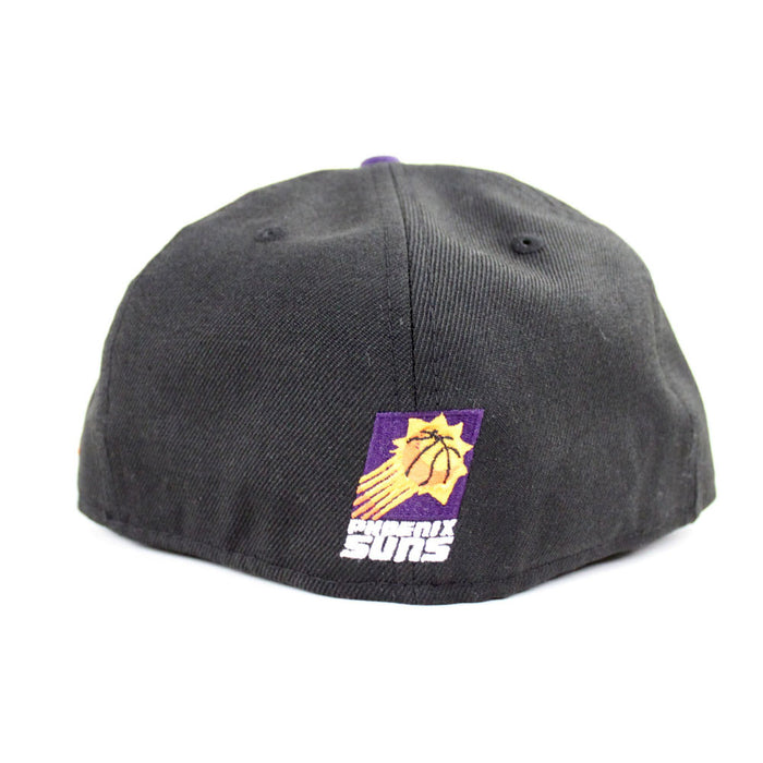 Phoenix Suns 59Fifty New Era Fitted Hats (Black Purple Orange Retro Color Way)
