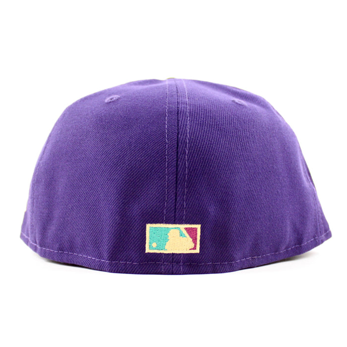 Pittsburgh Pirates THREE RIVERS STADIUM 59Fifty New Era Fitted Hat (PURPLE BLACK AQUA Under Brim)