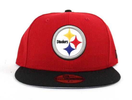 Pittsburgh Steelers New Era NFL 59Fifty Fitted Hat (Pittsburgh Pirates Color Way Red Black Gray Under Brim)