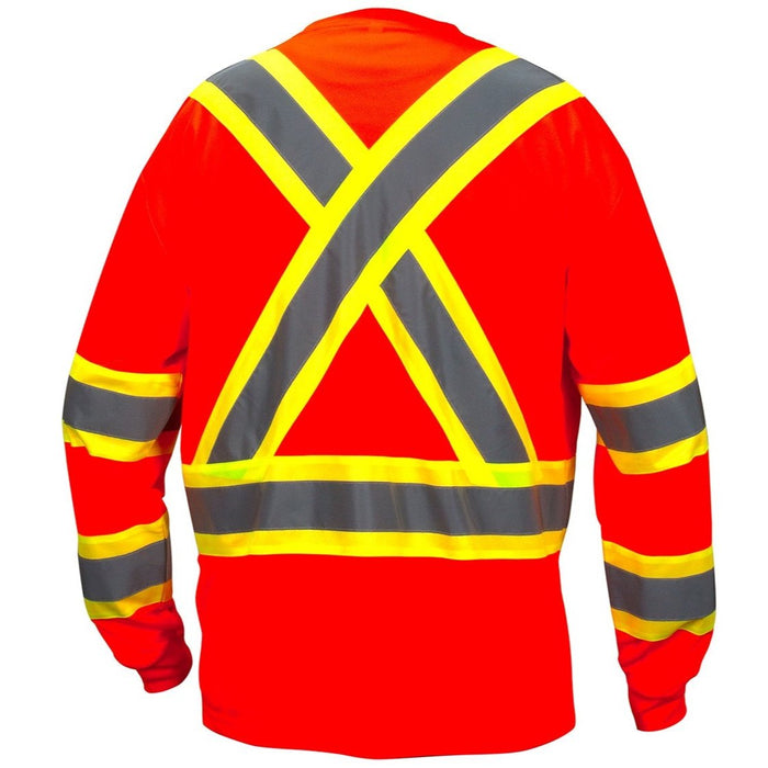 Pyramex Men's Hi-Vis Long Sleeve Shirt Long Sleeve T-Shirts Pyramex
