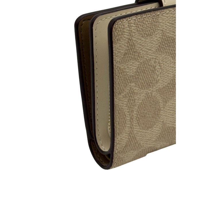 RETAIL $198 Coach Medium Corner Zip Wallet In Signature Canvas*NWT