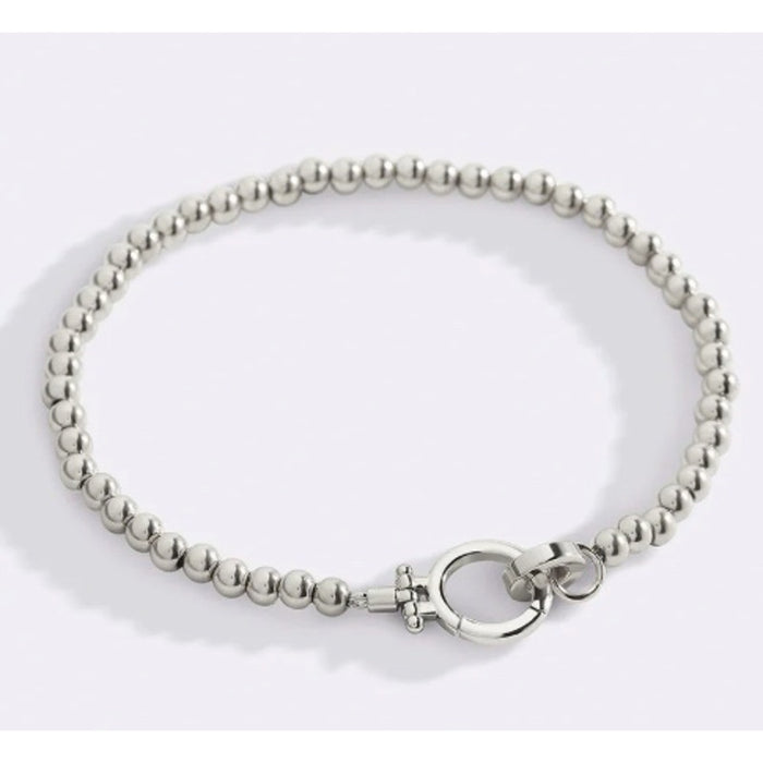 RETAIL $70 Mint & Lilly Mint Beaded Bracelet*Stretch to fit*Silver Plated Brass