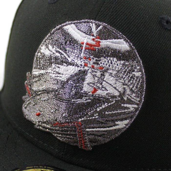 Retro San Jose Sharks Shark Patch New Era 59Fifty Fitted Hat (Black Gray Under Brim)