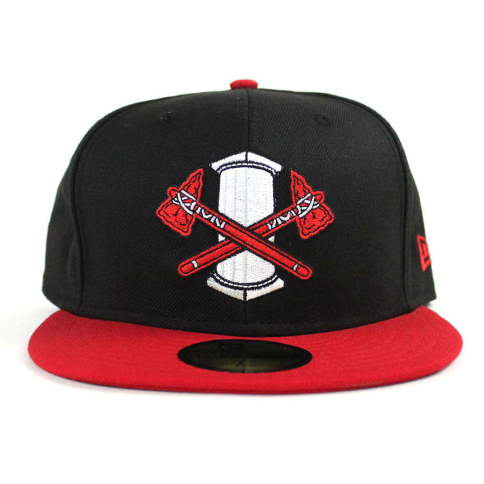 Rome Braves New Era 59Fifty Fitted Hat (Black Red)