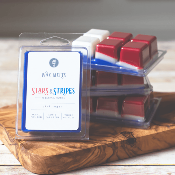 Stars & Stripes Wax Melts - Pink Sugar Clamshell Melt Tarts - Jarful House