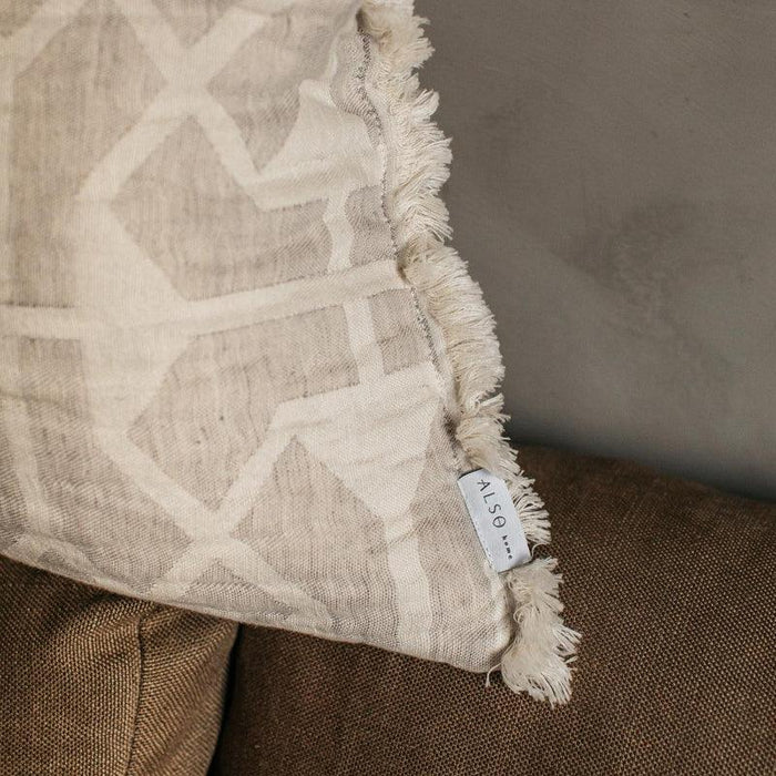 Also Home Tibble Linen & Cotton Pillow - Grey & Beige - Waha Lifestyle