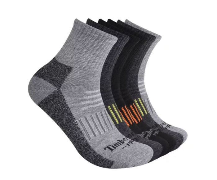 Timberland PRO Men's 6-Pack Big Logo Cushion Quarter Sock Socks Timberland PRO Multi L