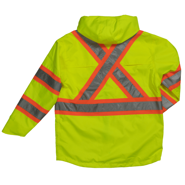 Tough Duck C3 Hi-Vis Waterproof Snap-Front Safety Rain Jacket Jackets & Coats Tough Duck
