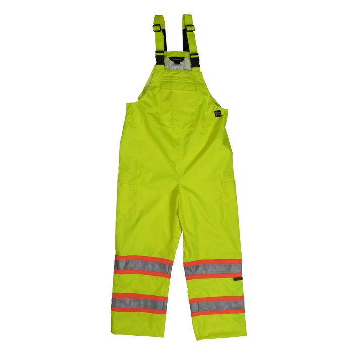 Tough Duck Class E Hi-Vis Waterproof Safety Rain Bib Overall Bibs & Overalls Tough Duck Fluorescent Green 2XL Reg