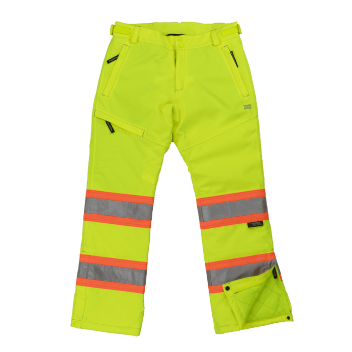 Tough Duck Women's Insulated Flex Class E Hi-Vis Waterproof Safety Pant Rainwear Tough Duck Fluorescent Green 2XL Reg